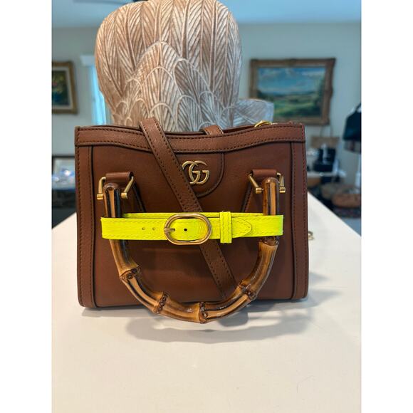 Gucci Diana Bamboo Handle Small Leather Crossbody Tote Bag Brown Mini - Picture 7 of 16